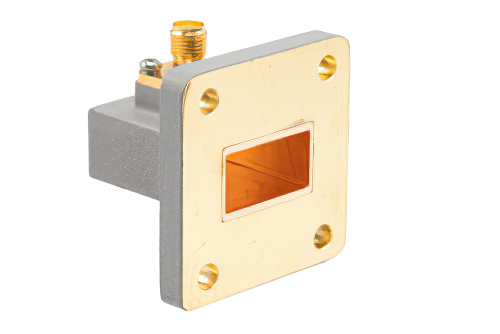 WR-75 UBR120 Flange to SMA Female Waveguide to Coax Adapter Operating from 9.84 GHz to 15 GHz