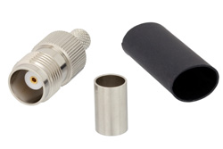 EZ-240-TF - TNC メス コネクタ、圧着/ノンソルダー端子接続、LMR-240、PE-C240、RG8X