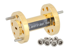 PE-W10TS12001 - WR-10 〜 WR-12 導波管トランジション 1 インチ長、UG-387/U-Mod 円形フランジ 〜  UG-387/U 円形フランジ