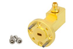 PE-W12CA001 - WR-12、UG-387/U、ラウンドカバーフランジ、1.0mm メス、導波管 〜 同軸アダプタ、60 GHz 〜 90 GHz、E 周波帯