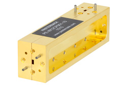 PE-W12CP001-10 - WR-12導波管 10 dB ブロードウォール結合器、UG-387/Uラウンドカバーフランジ、H 面 結合ポート、60 GHz 〜 90 GHz、真鍮銅