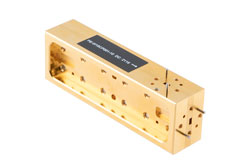 PE-W15CP001-10 - WR-15導波管 10 dB ブロードウォール結合器、UG-385/Uラウンドカバーフランジ、H 面 結合ポート、50 GHz 〜 75 GHz、真鍮銅