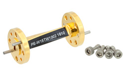 PE-W15TW1002 - WR-15 45 度左角導波管ツイスト、UG-385/U フランジ、動作範囲 50 GHz 〜 75 GHz