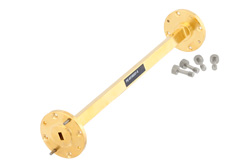 PE-W19S001-6 - WR-19 計装グレード 直管導波管セクション 6 インチ長、UG-383/U-Mod フランジ、動作範囲 40 GHz 〜 60 GHz