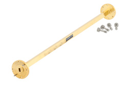 PE-W22S001-12 - WR-22 計装グレード 直管導波管セクション 12 インチ長、UG-383/U 円形フランジ、33 GHz 〜 50 GHz