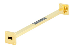 PE-W51S001-12 - WR-51 計装グレード 直管導波管セクション 12 インチ長、UBR180 フランジ、動作範囲 15 GHz 〜 22 GHz