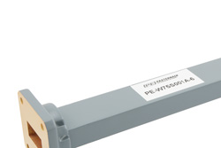 PE-W75S001A-6 - WR-75 導波管セクション 6 インチ長 ストレート、UBR120 フランジ、10 GHz 〜 15 GHz 周波数範囲、商用グレード