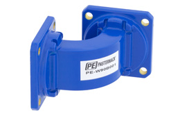 PE-W90B001 - WR-90 商用グレード 導波管 E-ベンド、UG-39/U フランジ、動作範囲 8.2 GHz 〜 12.4 GHz