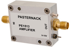 PE1513 - 13 dBm P1dB、10 MHz から 3 GHz、ゲインブロック増幅器、20 dB ゲイン、2.7 dB NF、SMA