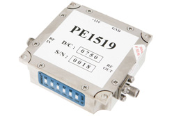PE1519 - 15 dBm P1dB、1 GHz から 4 GHz、ゲインブロック増幅器、26 dB ゲイン、2.5 dB NF、SMA