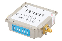 PE1521 - 15 dBm P1dB、2 GHz から 6 GHz、ゲインブロック増幅器、26 dB ゲイン、3 dB NF、SMA
