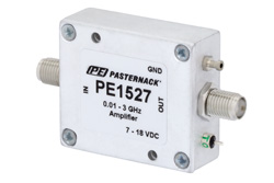 PE1527 - 11 dBm P1dB、10 MHz  〜 3 GHz、ゲインブロック増幅器、15 dB ゲイン、12 dBm IP3、3 dB NF、SMA