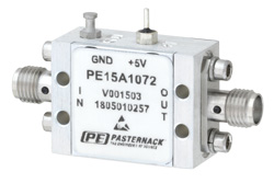 PE15A1072 - 2.1 dB NF 低ノイズ増幅器、動作範囲 6 GHz 〜 12 GHz、25 dB ゲイン、13 dBm Psat、SMA