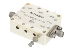 PE15A4015 - 4 W Psat、8 GHz  〜 11 GHz、大電力増幅器、GaAs、28 dB ゲイン、SMA