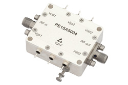 PE15A5004 - 7 W Psat、700 MHz  〜 2.2 GHz、大電力増幅器、GaAs、30 dB ゲイン、38.5 dBm IP3、10 dB NF、SMA