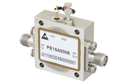 PE15A8006 - 6 GHz から 12 GHz、ゲインブロック増幅器、12 dB ゲイン、20 dBm IP3、2.3 dB NF、SMA