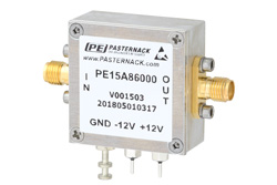 PE15A86000 - 11 dBm P1dB、DC 〜 2 GHz、DC結合増幅器、8 dB ゲイン、25 dBm IP3、SMA
