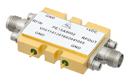 PE15A9002 - 25 dBm IP3、1.75 dB NF、16.7 dBm Psat、5 GHz  〜 9 GHz、低位相雑音増幅器、22.5 dB ゲイン、SMA