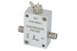 PE1603 - 1 GHz ～ 5 GHz SMA バイアスティ, 最大定格 1000 mA, 50 V DC