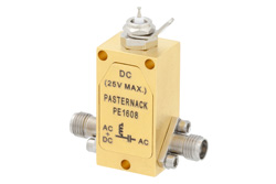 PE1608 - 50 Ω 3.5mmジャック バイアス・ティー; 100 KHz - 26.5 GHz