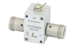 PE1616 - 50 Ω Nジャック バイアス・ティー; 10 MHz - 6 GHz
