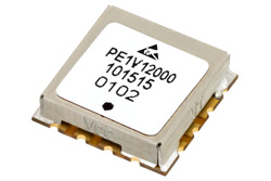 PE1V12000 - 表面実装 (SMT)電圧制御発振器 (VCO)、130 MHz 〜 175 MHz、位相雑音 -146 dBc/Hz、0.5 インチ パッケージ