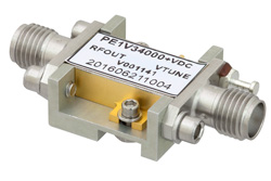 PE1V34000 - 電圧制御発振器 (VCO)、4 GHz 〜 8 GHz、位相雑音 -95 dBc/Hz 高信頼性、気密シール、SMA