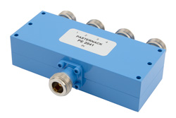 PE2041 - 50 Ω、N ウィルキンソン電力4分配器、4 GHz 〜 8 GHz、定格 10 W