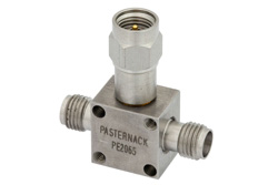 PE2065 - 50 Ω、2.92mm 抵抗性電力2分配器、DC 〜 26.5 GHz、定格 1 W