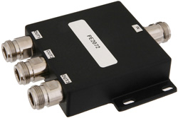 PE2072 - 50 Ω、N 電力3分配器、800 MHz 〜 2.5 GHz、定格 50 W