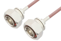 PE3189LF - 7/16 DIN オス 〜 7/16 DIN オス ケーブル、RG142 同軸、鉛フリーはんだ