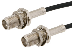 PE33382 - SMA メス バルクヘッド 〜 SMA メス バルクヘッドケーブル、RG174 同軸