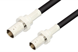 PE33452LF - 75 Ω BNC メス 〜 75 Ω BNC メス ケーブル、75 Ω RG59 同軸、鉛フリーはんだ