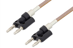 PE33454LF-60 - バナナプラグからバナナプラグ; 50 Ω; RG400/U ダブルシールド