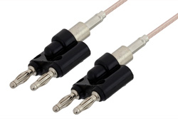 PE34600 - バナナプラグからバナナプラグ; 50 Ω; RG316/U