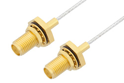 PE34709 - SMA メス バルクヘッド 〜 SMA メス バルクヘッドケーブル、PE-SR047FL 同軸