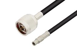 PE34808LF - 75 Ω Mini SMB プラグ ～ 75 Ω N オス ケーブル, 75 Ω RG59 同軸, 鉛フリーはんだ