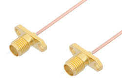 PE35064 - SMA メス 2ホールパネル 〜 SMA メス 2ホールパネルケーブル、PE-047SR 同軸