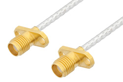 PE35108 - SMA メス 2ホールパネル 〜 SMA メス 2ホールパネルケーブル、PE-SR402FL 同軸