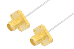 PE35112 - SMA メス 4ホールパネル 〜 SMA メス 4ホールパネルケーブル、PE-SR047FL 同軸