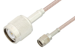 PE35226LF - 逆極性 SMA オス 〜 TNC オス ケーブル、RG316 同軸、鉛フリーはんだ