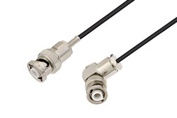 PE35799LF - MHV Male to MHV Male Right Angle Cable Using RG174 Coax , LF Solder