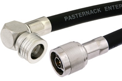 PE38491 - N オス 〜 QN オス 直角ケーブル、RG213 同軸