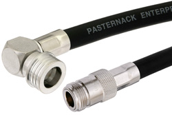 PE38495 - N メス 〜 QN オス 直角ケーブル、RG213 同軸