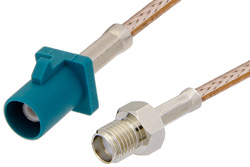 PE39346Z - SMA メス 〜 水色 FAKRA プラグ ケーブル、RG316 同軸
