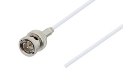 PE39599 - 75 Ohm BNC Male to Straight Cut Lead Cable Using 75 Ohm RG187 Coax