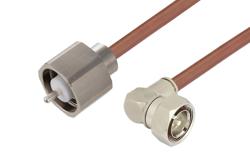 PE3C0342LF - LC オス ～  7/16 DIN オス直角, ケーブル RG393 同軸 , 鉛フリーはんだ