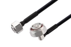 PE3C10023 - 4.3-10 オス ～ 7/16 DIN オス 直角 低 PIM ケーブル, 1/4 インチ超フレキ同軸