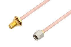 PE3C2892 - SMA オス 〜 SMA メス バルクヘッドケーブル、RG402 同軸