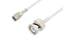 PE3C3412LF - 逆極性 SMA オス 〜 BNC オス ケーブル、RG188 同軸、鉛フリーはんだ